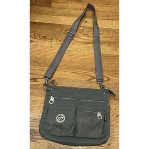 Baggallini Crossbody Bag Gray Nylon Travel Purse Lightweight